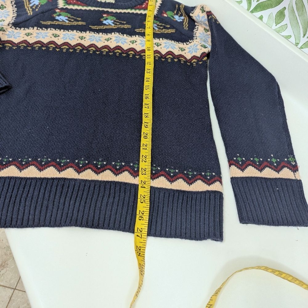 Kiel James Patrick Cozy Cabin Ski Winter Sweater Wool Navy Large Hit The Slopes - Picture 7 of 9